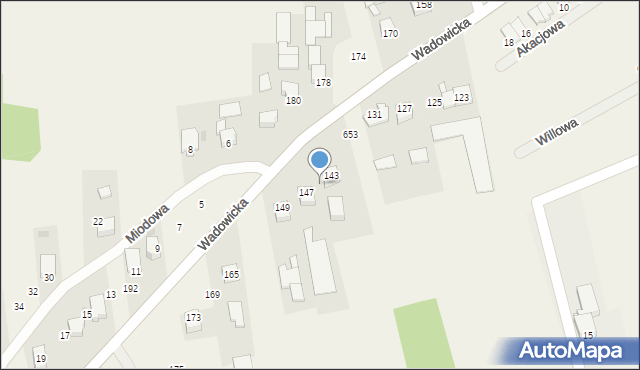 Kaszów, Wadowicka, 145, mapa Kaszów