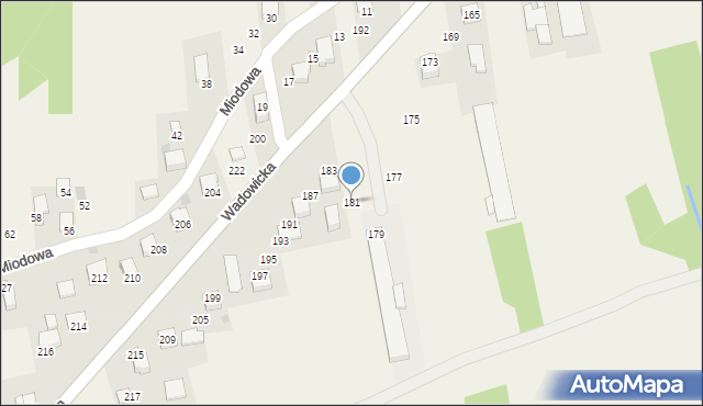 Kaszów, Wadowicka, 181, mapa Kaszów