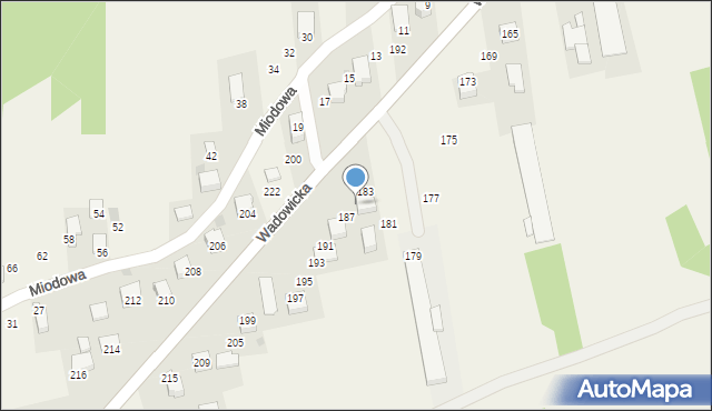 Kaszów, Wadowicka, 185, mapa Kaszów