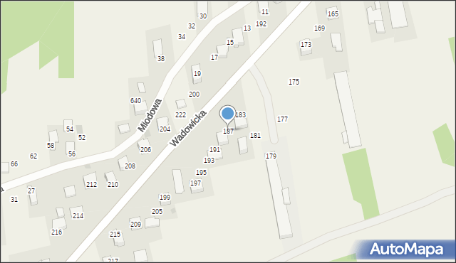 Kaszów, Wadowicka, 187, mapa Kaszów