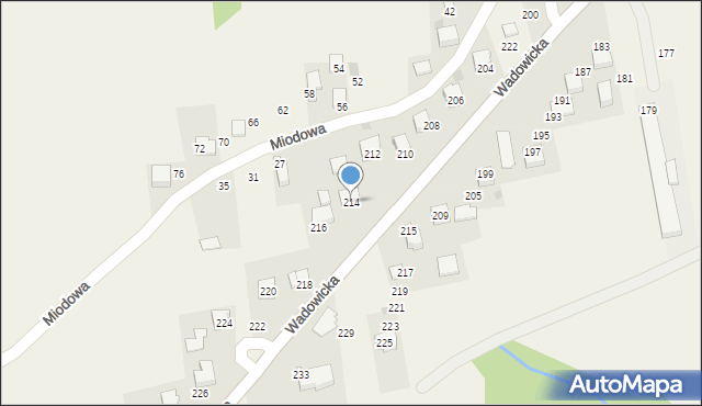 Kaszów, Wadowicka, 214, mapa Kaszów