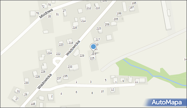 Kaszów, Wadowicka, 223, mapa Kaszów