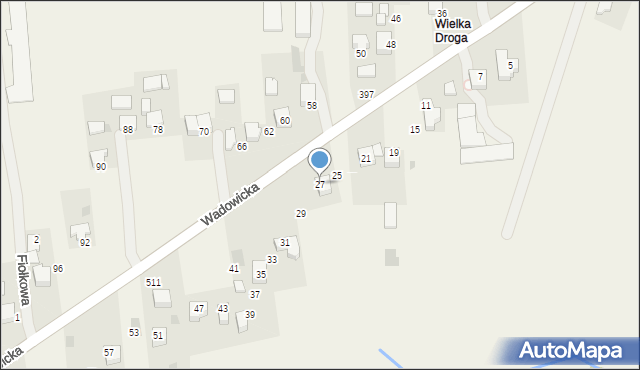 Kaszów, Wadowicka, 27, mapa Kaszów