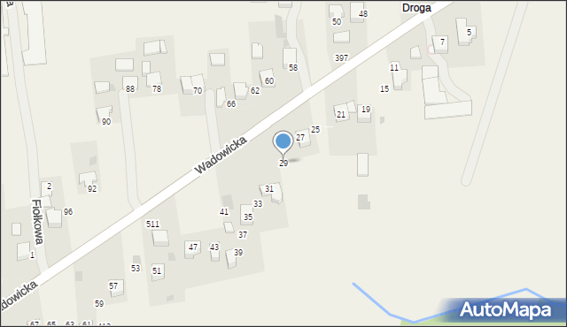 Kaszów, Wadowicka, 29, mapa Kaszów