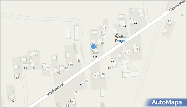Kaszów, Wadowicka, 52, mapa Kaszów