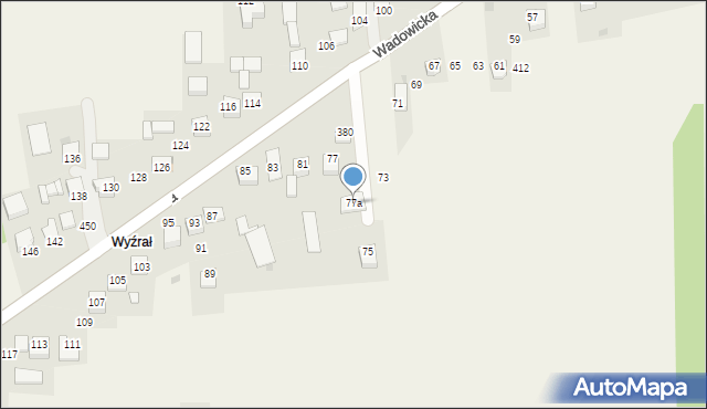 Kaszów, Wadowicka, 77a, mapa Kaszów