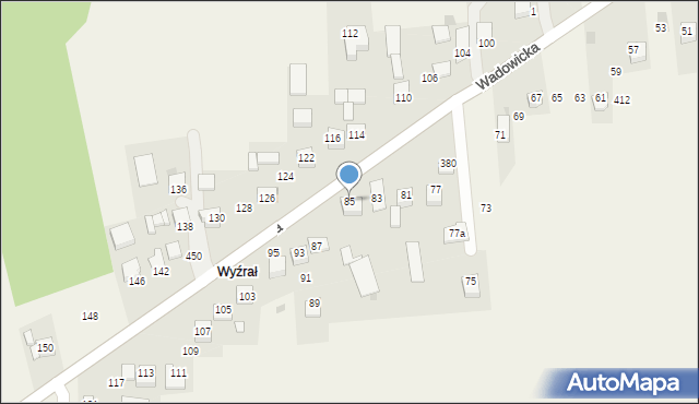 Kaszów, Wadowicka, 85, mapa Kaszów