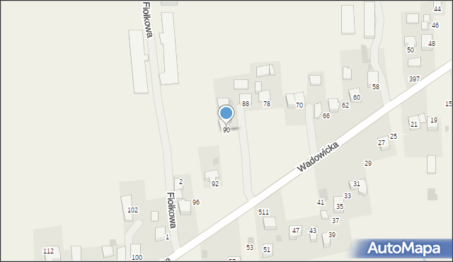 Kaszów, Wadowicka, 90, mapa Kaszów