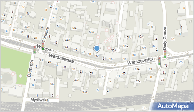 Katowice, Warszawska, 52, mapa Katowic