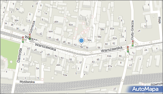 Katowice, Warszawska, 54, mapa Katowic