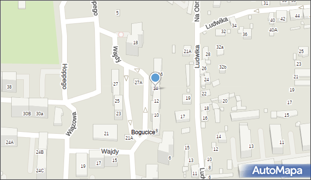 Katowice, Wajdy Wincentego, 14, mapa Katowic