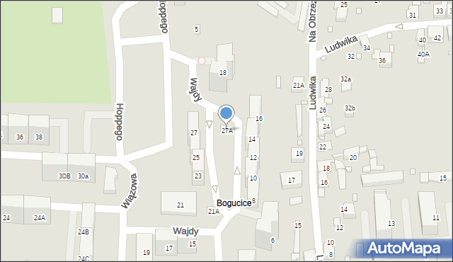 Katowice, Wajdy Wincentego, 27A, mapa Katowic