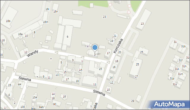 Katowice, Wandy, 2, mapa Katowic