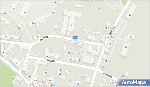 Katowice, Wandy, 3, mapa Katowic