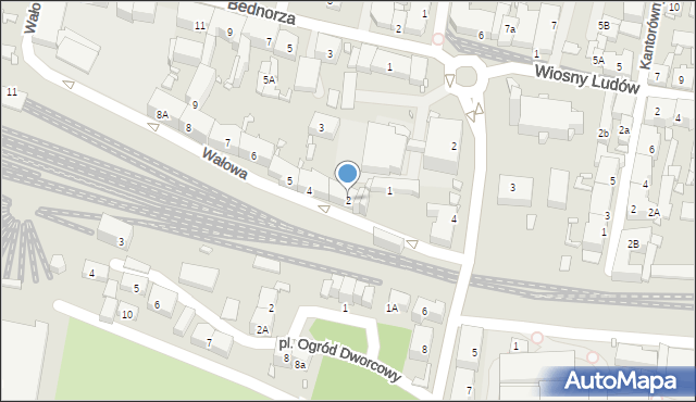 Katowice, Wałowa, 2, mapa Katowic