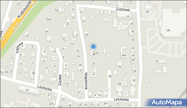 Katowice, Wapienna, 18, mapa Katowic