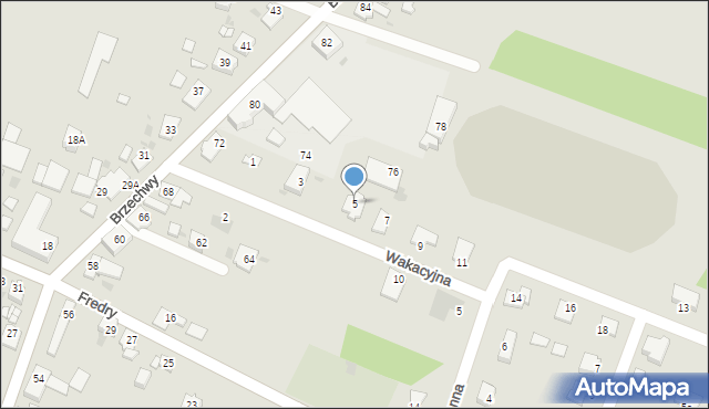 Kędzierzyn-Koźle, Wakacyjna, 5, mapa Kędzierzyna-Koźle