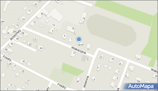 Kędzierzyn-Koźle, Wakacyjna, 9, mapa Kędzierzyna-Koźle