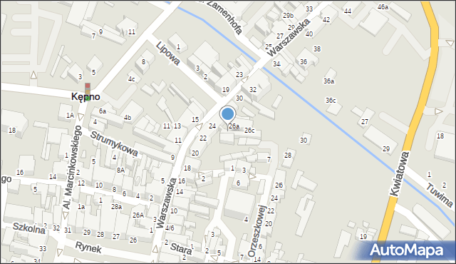 Kępno, Warszawska, 26f, mapa Kępno