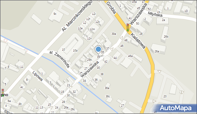 Kępno, Warszawska, 33, mapa Kępno