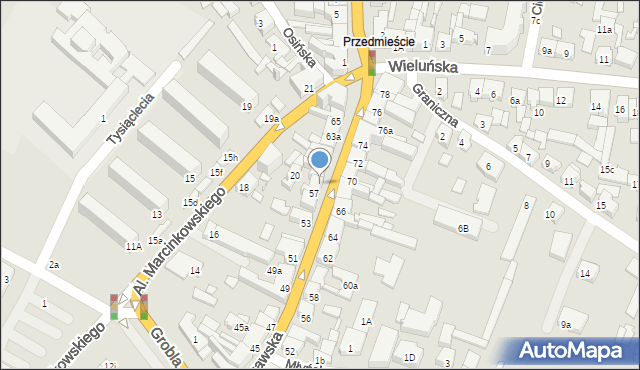 Kępno, Warszawska, 57A, mapa Kępno