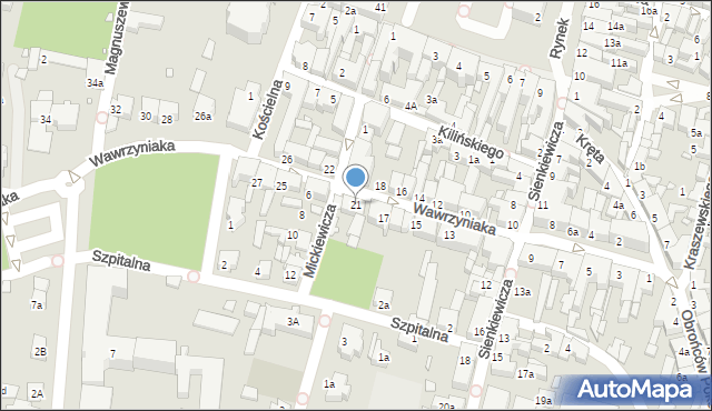 Kępno, Wawrzyniaka Piotra, ks., 21, mapa Kępno