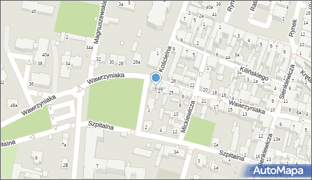 Kępno, Wawrzyniaka Piotra, ks., 29, mapa Kępno