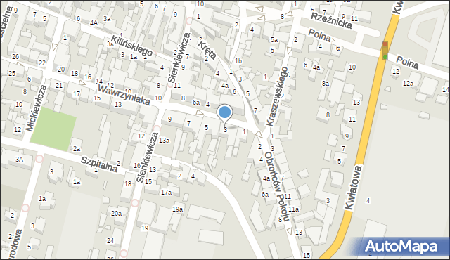 Kępno, Wawrzyniaka Piotra, ks., 3, mapa Kępno