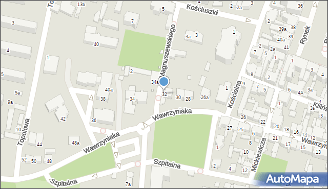 Kępno, Wawrzyniaka Piotra, ks., 32, mapa Kępno