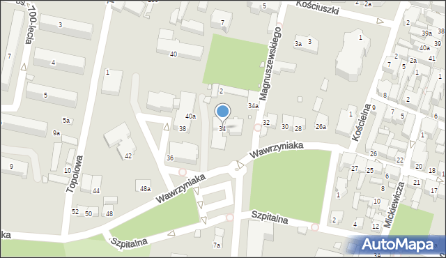 Kępno, Wawrzyniaka Piotra, ks., 34, mapa Kępno