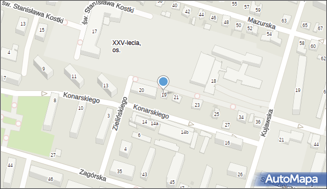 Kielce, Wawrzyńskiej Ludwiki, 22, mapa Kielc