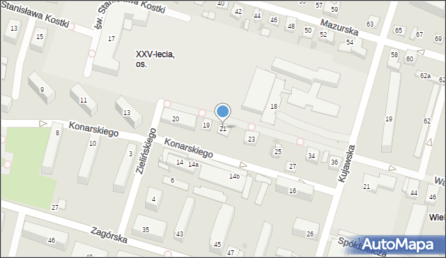 Kielce, Wawrzyńskiej Ludwiki, 24, mapa Kielc