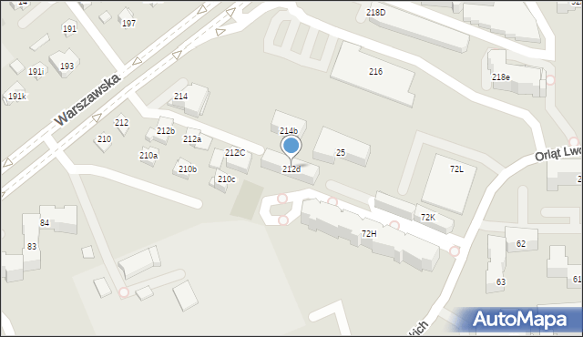 Kielce, Warszawska, 212d, mapa Kielc