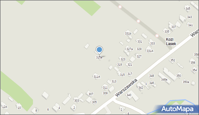 Kielce, Warszawska, 315a, mapa Kielc