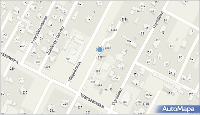 Kiełpin, Warszawska, 338, mapa Kiełpin