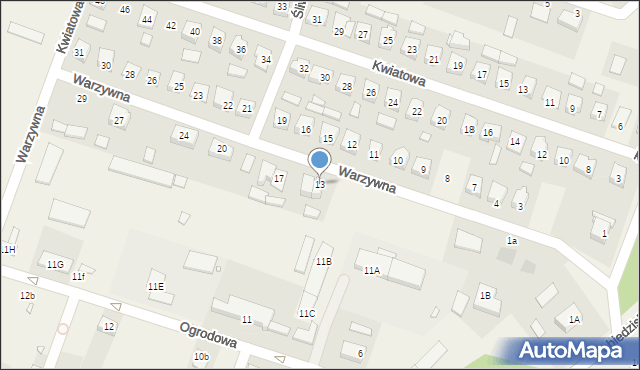 Kiszkowo, Warzywna, 13, mapa Kiszkowo