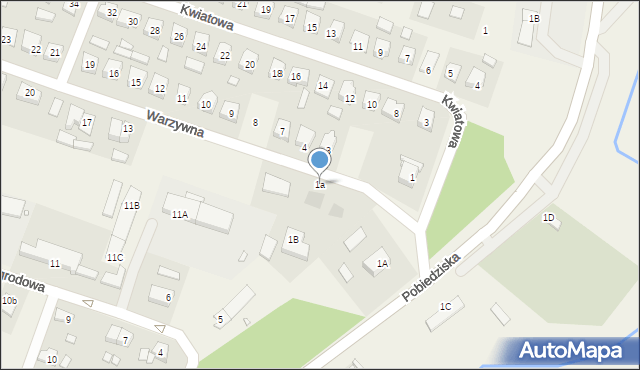 Kiszkowo, Warzywna, 1a, mapa Kiszkowo