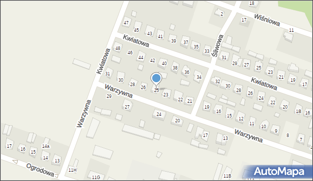 Kiszkowo, Warzywna, 25, mapa Kiszkowo