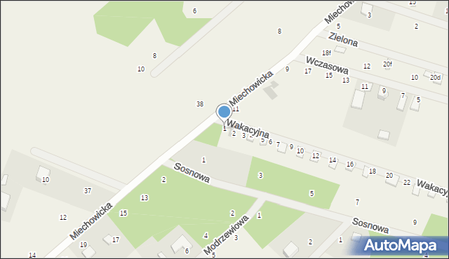 Kłączno, Wakacyjna, 1, mapa Kłączno