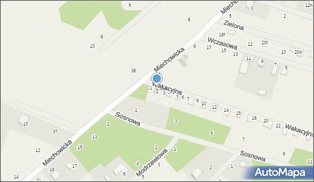 Kłączno, Wakacyjna, 2, mapa Kłączno