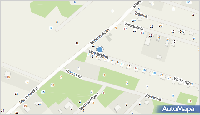 Kłączno, Wakacyjna, 4, mapa Kłączno