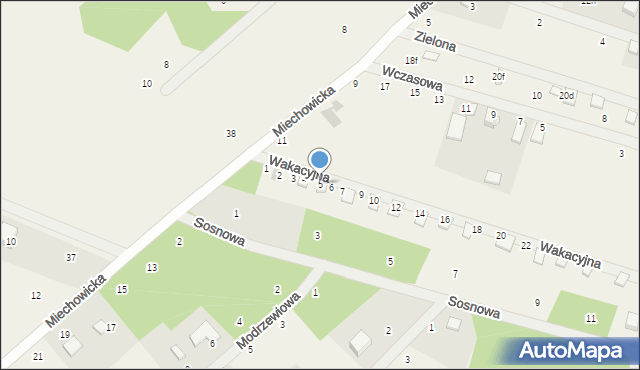 Kłączno, Wakacyjna, 5, mapa Kłączno