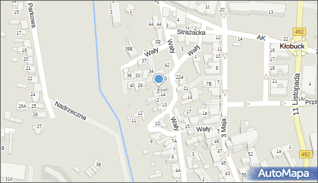 Kłobuck, Wały, 25, mapa Kłobuck