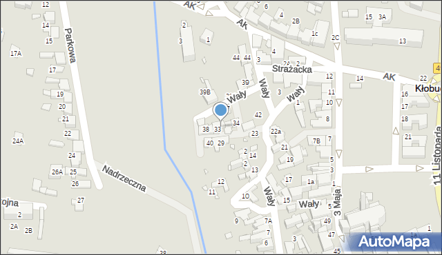 Kłobuck, Wały, 36, mapa Kłobuck