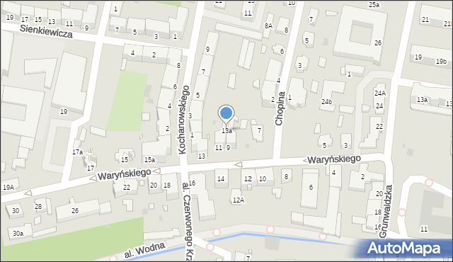 Kluczbork, Waryńskiego Ludwika, 13a, mapa Kluczbork