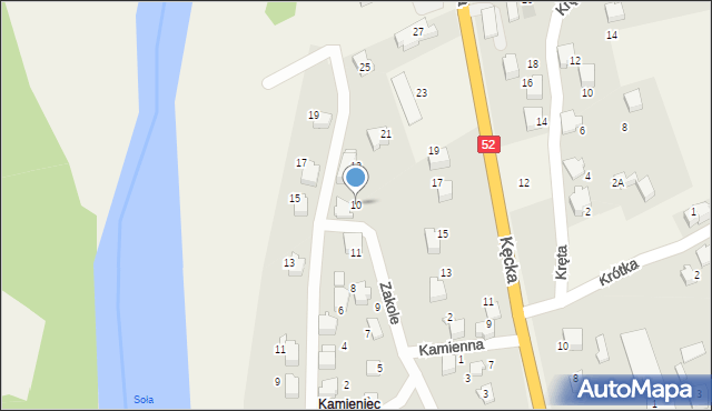 Kobiernice, Wałowa, 10, mapa Kobiernice