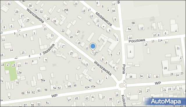 Kock, Warszawska, 10A, mapa Kock