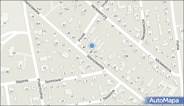 Kock, Warszawska, 36, mapa Kock