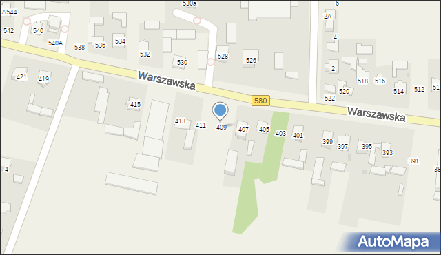 Koczargi Nowe, Warszawska, 409, mapa Koczargi Nowe