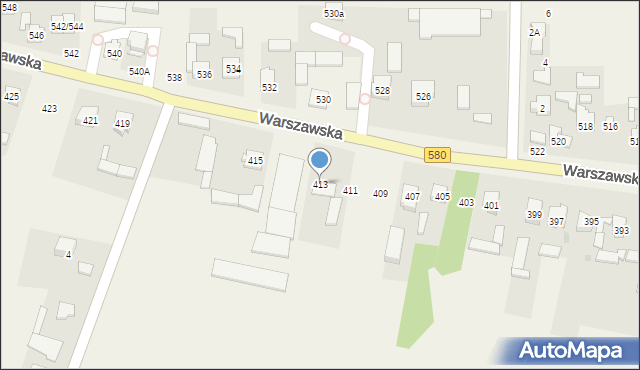 Koczargi Nowe, Warszawska, 413, mapa Koczargi Nowe